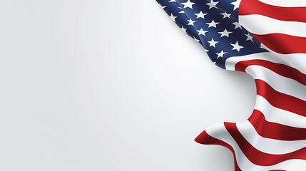 Obraz premium Flag of United States of America. Empty white space. 
