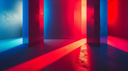 Room With Red, Blue, and Pink Walls