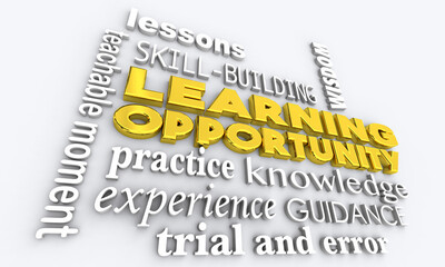 Learning Opportunity Experience Lesson Teachable Moment Words 3d Illustration
