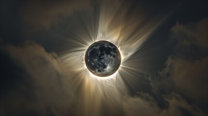 Solar Eclipse Peeks Through Clouds