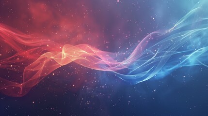 Red and Blue Abstract Background With Stars
