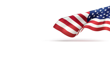 Fototapeta premium Flag of United States of America. Empty white space. 
