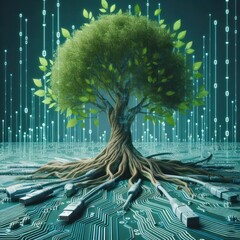 Tree, the miracle of nature and the metaphor of technology.