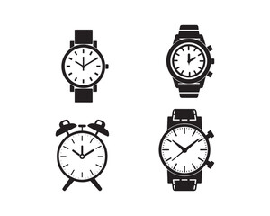 clock silhouette vector icon graphic logo design