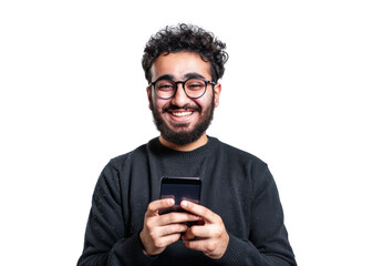 Smiling Middle Eastern Man with Phone