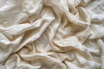 An expansive view of crumpled cotton fabric texture. 32k, full ultra HD, high resolution