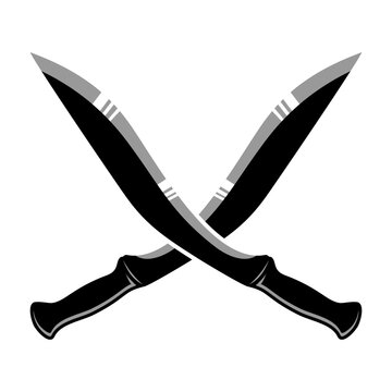 Kukri Army Survival Combat Nepal Gurkha Blade Vector