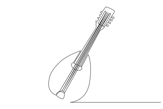 black line art mandolin musical instrument clip art preview