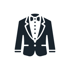 Suit jacket icon. Outfit, tuxedo. Isolated vector illustration