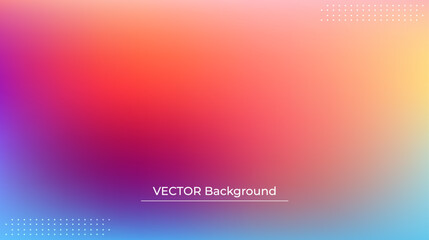 Smooth and blurry colorful gradient mesh background. Modern bright rainbow colors. Easy editable soft colored vector banner template. Premium quality
