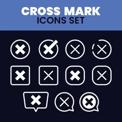 Red Cross Mark Icons Set Illustration Wrong Cross Mark Vector Sets Cross