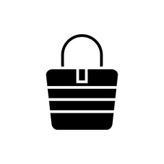 shopper bag in summer. on isolated white background editable.