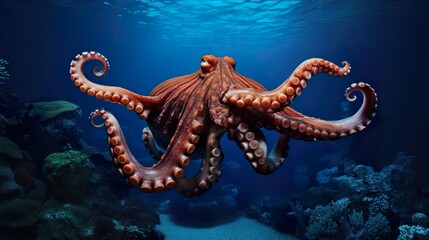 Fototapeta na wymiar octopus in aquarium high definition(hd) photographic creative image
