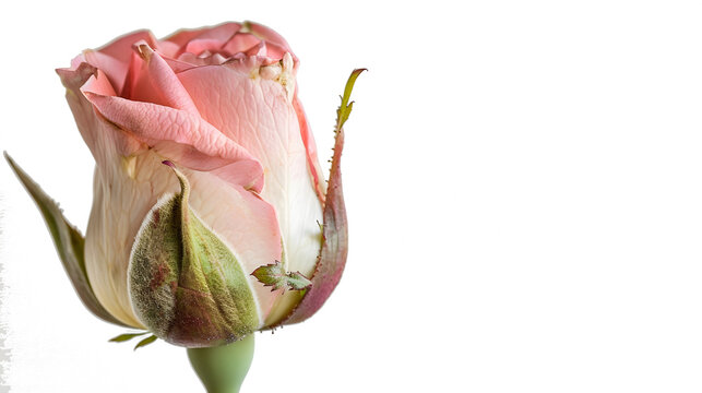 Close-Up of a Rose Bud, on transparent background.