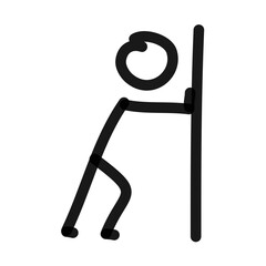 push, stick figure pushing 