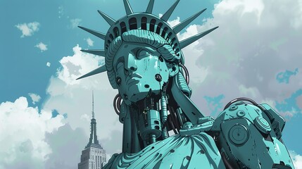 liberty statue anime style