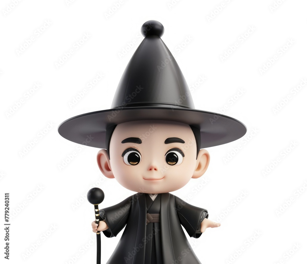 Canvas Prints 3D illustration. magician. wizard. miracles. character in a wizard's hat. witch.