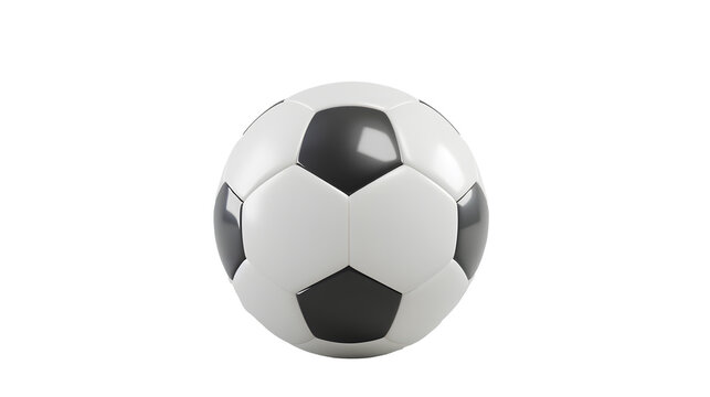 soccer ball, white - cleen isolated on free PNG background. 3d rendering