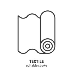 Textile line icon. Fabric roll. Editable stroke. Vector illustration.