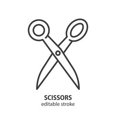 Scissors line icon. Tailor symbol. Editable stroke. Vector illustration.
