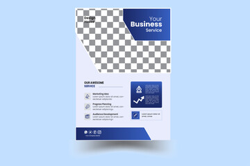 Flyer Layout with Geometric Accen. Brochure template layout design. Corporate business flyer mockup. Creative modern bright flyer concept