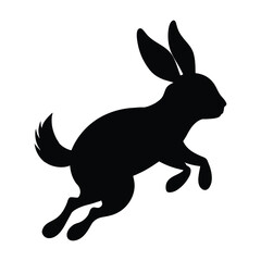 silhouette of a rabbit on white