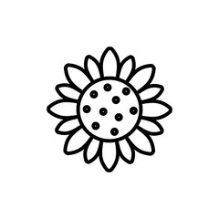 sunflower icon in outline style,vector concept of flowers in spring and summer.