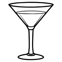 martini glass with ice