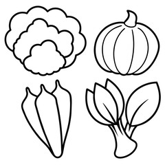 hand drawn vegetables