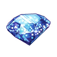 A sparkling, bright blue digital gemstone with intricate facets and a radiant glow, representing concepts of value and luxury