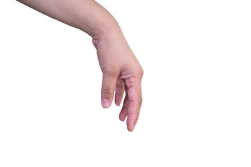 hand on isolated background clipping path