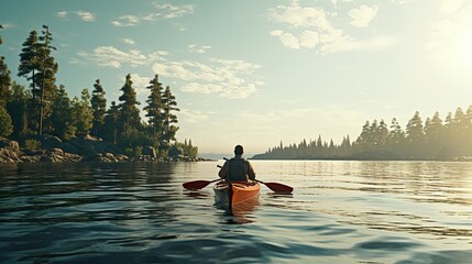 person in kayak  high definition(hd) photographic creative image