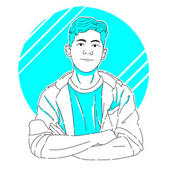 Vector of Happy Humans with Arms Crossed