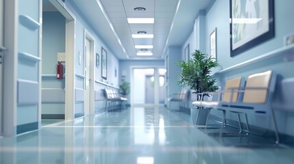 Defocused Doctor Office in Hospital Clinic