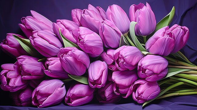 purple tulips on black background  high definition(hd) photographic creative image