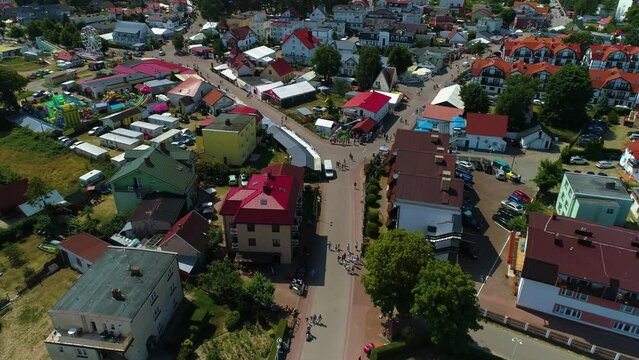 Downtown Souvenir Shops Rowy Sklepiki Centrum Aerial View Poland