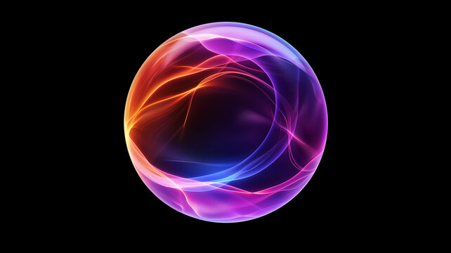 abstract, glowing light sphere