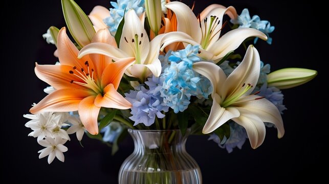 bouquet of lilies  high definition(hd) photographic creative image