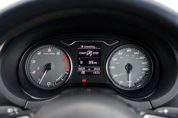 The dashboard of a car