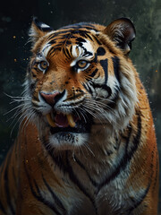 Fototapeta premium A tiger, a wild animal of prey, enraged.