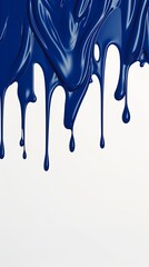 Obraz na płótnie Canvas Navy Blue paint dripping on the white wall water spill vector background with blank copy space for photo or text