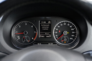 The dashboard of a car