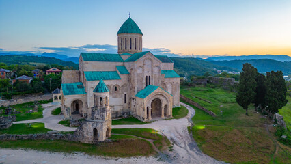 Sunrise view of Bagrati Cathedral in Kutaisi, Georgia