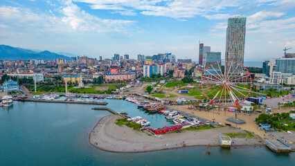 Panorama view of downtown Batumi in Georgia