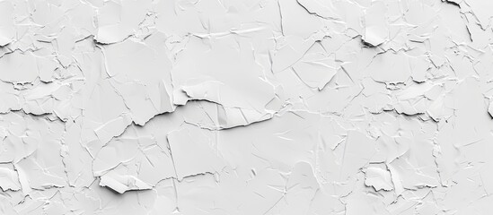 A detailed drawing of a white wall with cracks, resembling a snowy slope in winter. The freezing water has created art in the form of natural patterns - obrazy, fototapety, plakaty