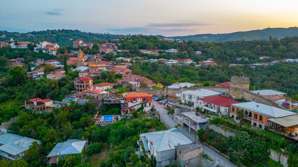 Panorama view of Sighnaghi town in Georgia