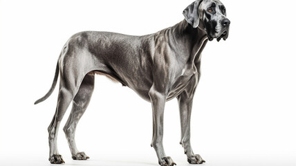 Puppy, German Great Dane Dog on White Background