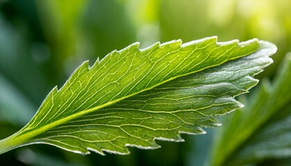  A captivating close-up of a cottonwood leaf in its springtime glory