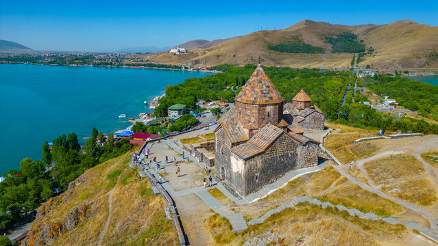 Sunny day at Sevanavank church in Armenia
