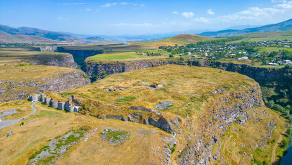 Summer day at Lori castle in Armenia